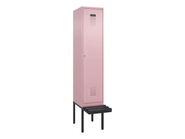 locker met bank,voor scheiding van kleding,HxBxD 2120x400x815mm,1vak