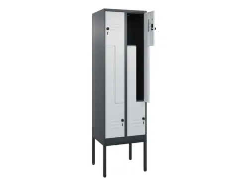 Z-garderobekast,HxBxD 2120x600x500mm,vak B 150/300mm,draaigrendel