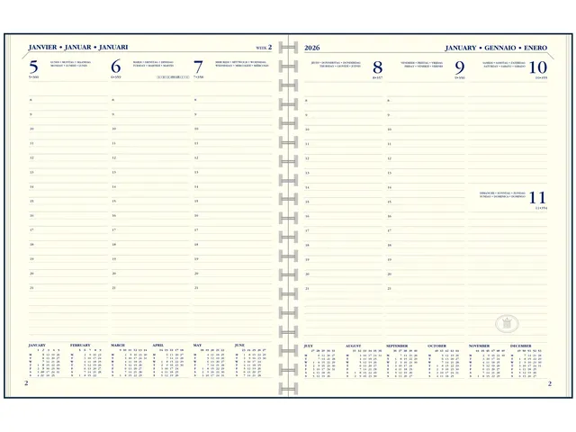 Agendavulling 2026 Ryam Executive A5 7dagen/2pagina's staand