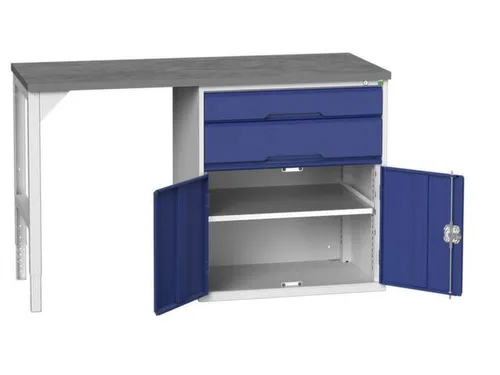 werkbank,HxBxD 930x1500x600mm,linoleumblad,2voeten/1container