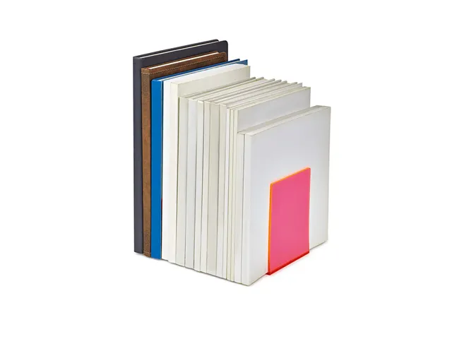 Boekensteun MAUL 10x10x13cm acryl set 2 neon rood transparant