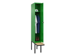 locker met bank,HxBxD 2120x300x815mm,1vak,vak B 300mm,draaigrendel