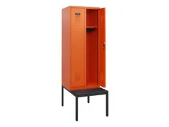 locker met bank,HxBxD 1950x600x815mm,2vak,vak B 300mm,cilinderslot