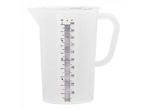 Emga Maatbeker kunststof 1 liter Transparant PP