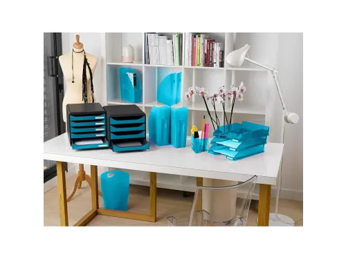 ECOBIN Papiermand 15 L turkoois transp.