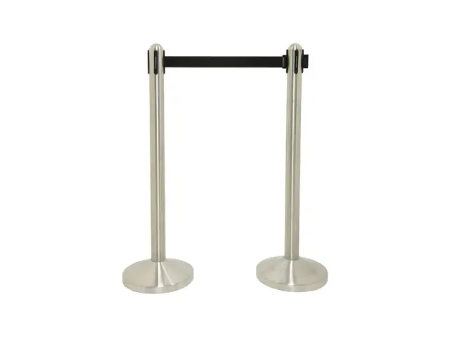 Poteau Securit inox avec enrouleur 210cm noir