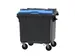 Container 1100 liter split deksel Grijs Blauw