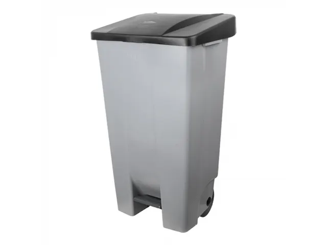 Denox Pedaalafvalbak Verrijdbaar 120 Liter Grijs