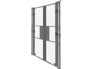 dubbele schuifdeur,v. scheidingswandsysteem,HxB 2200x1900mm,hangslot - 2