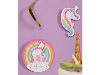 Hangdecoratie 70cm Party Swirl Unicorn 12 stuks - 2