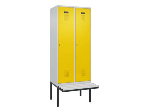 locker met bank,HxBxD 2120x800x815mm,2vak,vak B 400mm,cilinderslot