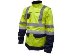 Van Moer 3G21 softshell, fluo geel/marineblauw, maat XL, per stuk