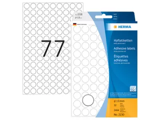 HERMA 2230 Multipurpose etiketten Rond 13mm Wit 2464 stuks - 1