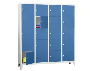 lockerkast,HxBxD 1850x1600x500mm,4x5vakken,RAL7035,front RAL5012 - 2