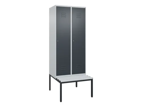 locker met bank,HxBxD 2120x800x815mm,2vak,vak B 400mm,cil.-slot