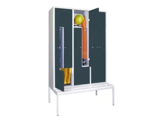 Z-garderobekast,HxBxD 2100x1200x800mm,RAL7035,front RAL7016 - 2