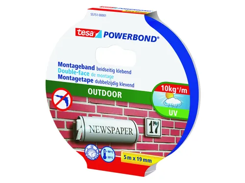 Powerbond Tesa 55751 montagetape outdoor 19mmx5m Transparant