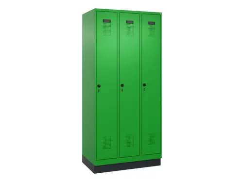 locker,HxBxD 1950x900x500mm,3vak,vak B 300mm,draaigrendel,sokkel