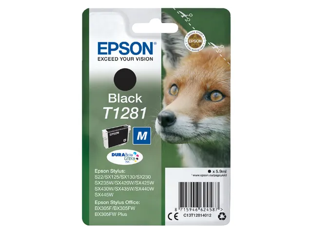 Inktcartridge Epson T1281 Zwart C13T12814012