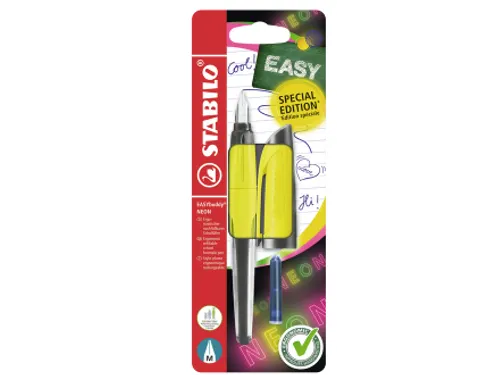 Vulpen STABILO Easybuddy M neon geel blister à 1 stuk