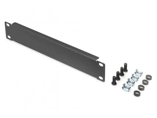 1U Afdekplaat voor 254mm (10 inch) Kasten 45x255x12mm Zwart