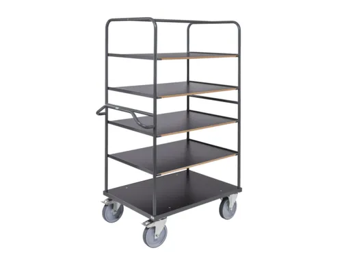 Etagewagen,Draagverm. 500Kg,5Etage(S),Houten Plaat