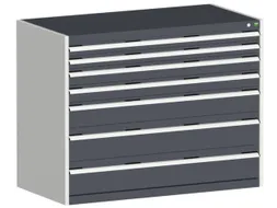 ladekast 1000x1300x750mm 7laden zware lasten RAL7035 front RAL7016