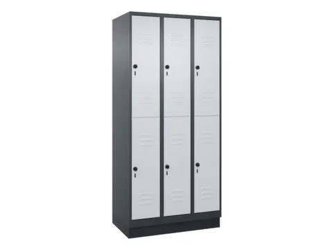 dubbeldekse locker,HxBxD 1950x900x500mm,3x2vak.,vak B 300mm