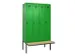 locker met bank,voor scheiding van kleding,HxBxD 2120x1200x815mm,4vak