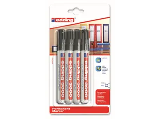 Viltstift edding 3000 rond zwart 1.5-3mm blister à 4st - 8