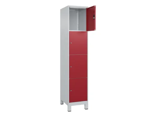lockerkast,HxBxD 1950x400x500mm,1x4vakken,vak B 400mm,cil.-slot,voeten