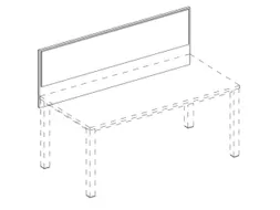 opzetpaneel bureau aanbouw achter NP-tiepolo nut BN2036-bruin 800mm