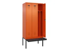 locker met bank,voor scheiding van kleding,HxBxD 2120x900x815mm,3vak