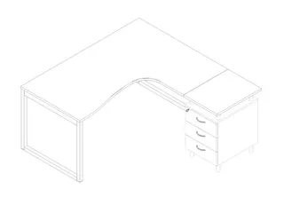 Bureauset Bureau Staand Ladeblok Rechts 730x1600x1650mm Wit - 1