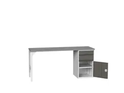 werkbank,HxBxD 930x2000x600mm,linoleumblad,2voeten/1container