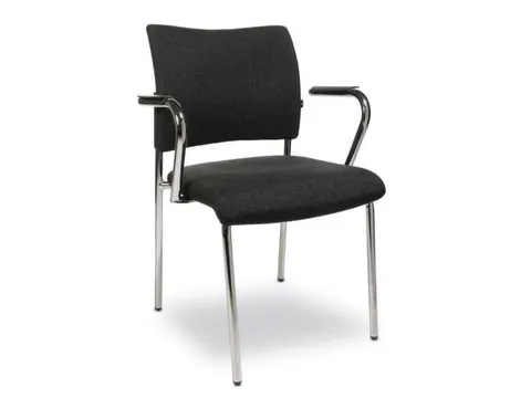 Bezoekersstoel Armleuningen Antraciet Stof Zitting 430x480x450mm