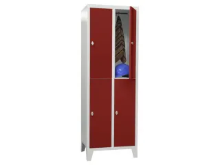lockerkast,HxBxD 1850x600x500mm,2x2vakken,RAL7035,front RAL3000 - 2
