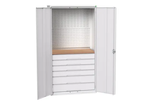Systeemkast 2000x1050x550mm 1xlegbord 6laden RAL7035