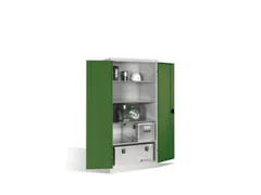 universele kast,HxBxD 1950x930x800mm,4xStalen bodem,cil.-slot,sokkel