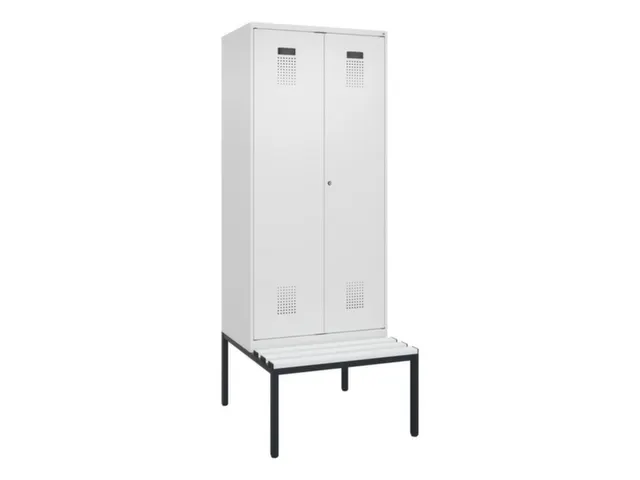 locker met bank,voor scheiding van kleding,HxBxD 2120x800x815mm,2vak