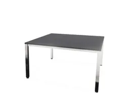 vergadertafel,HxBxD 740x1400x1400mm,hoekig,4voeten verchroomd,CC-zwart