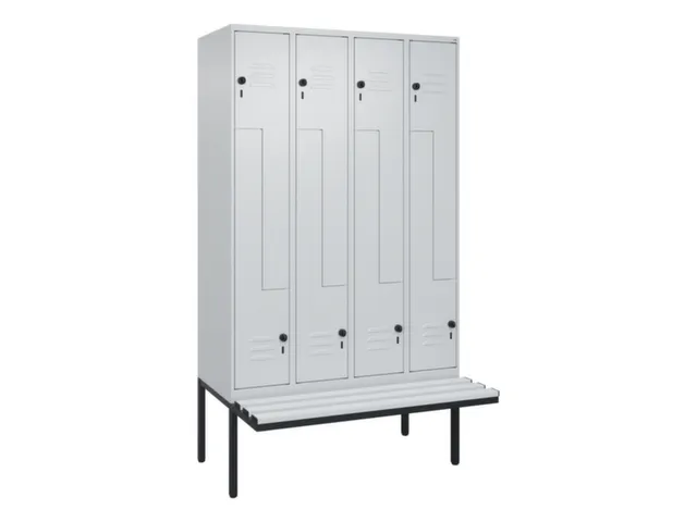 Z-garderobekast,HxBxD 2120x1200x815mm,8vak,vak B 300mm,draaigrendel