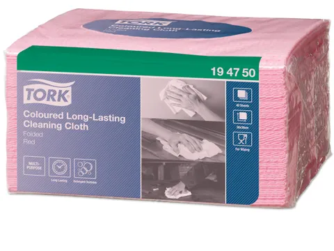 Poetsdoek HACCP Doek 194750 Rood W8 1-laags Folded