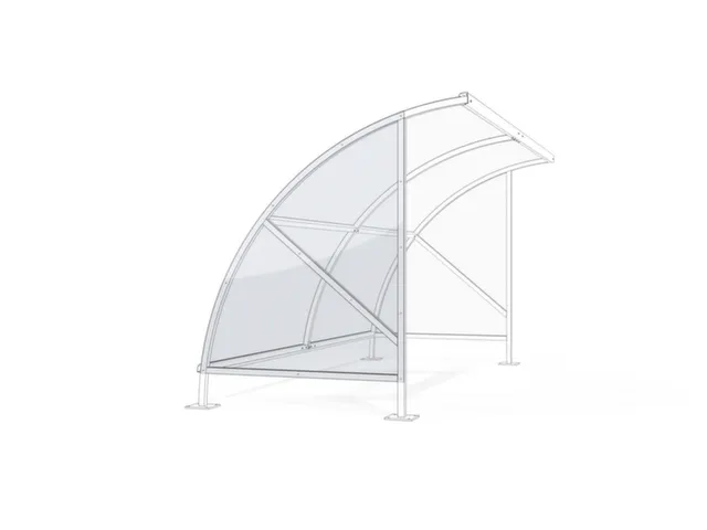 Zijwand,V. Overdekte Fietsenstalling,Aanbouw Links,Wand Polycarbonaat
