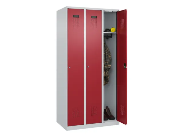 locker,HxBxD 1850x900x500mm,3vak,vak B 300mm,cil.-slot,staand op vloer
