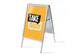 Stoepbord A1 complete set met print "Take Away" Geel