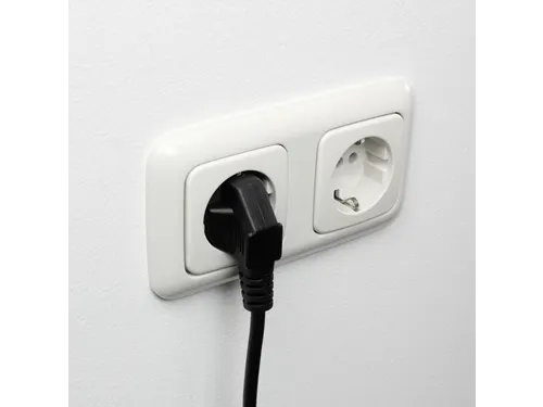 Kabel ACT Netsnoer Schuko CEE 7/7 male (haaks) C13 IEC 60320 Zwart 2 m
