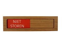Premium Schuifbord Houtlook Niet Storen Groen Rood 150x40mm