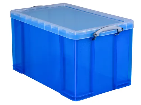 Opbergbox Really Useful 84 liter 710x440x380mm transparant blauw
