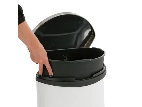 Pedaalemmer Shell Bin 50 Liter Wit mat RVS